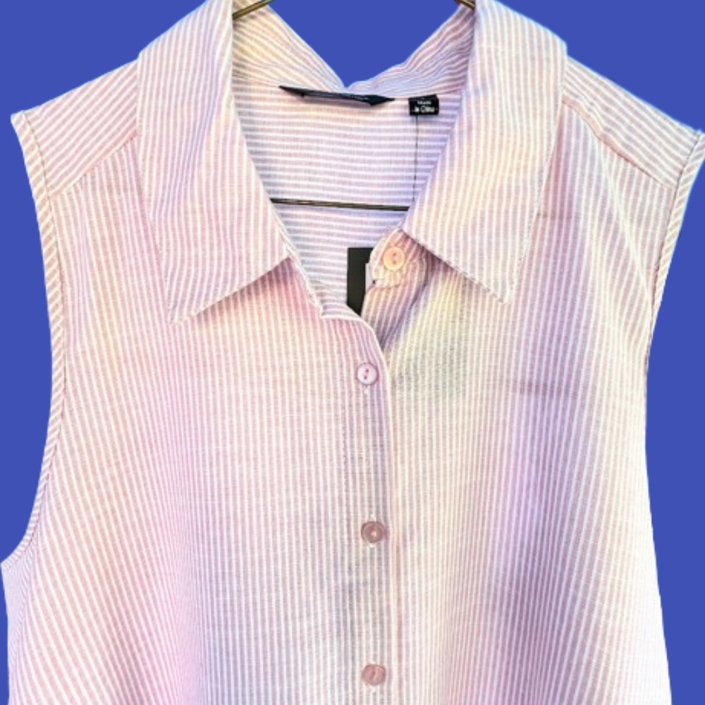 Mille Gabrielle Hi-Lo Pinstripe Shirt Dress Sz Large NWT - Picture 7 of 9